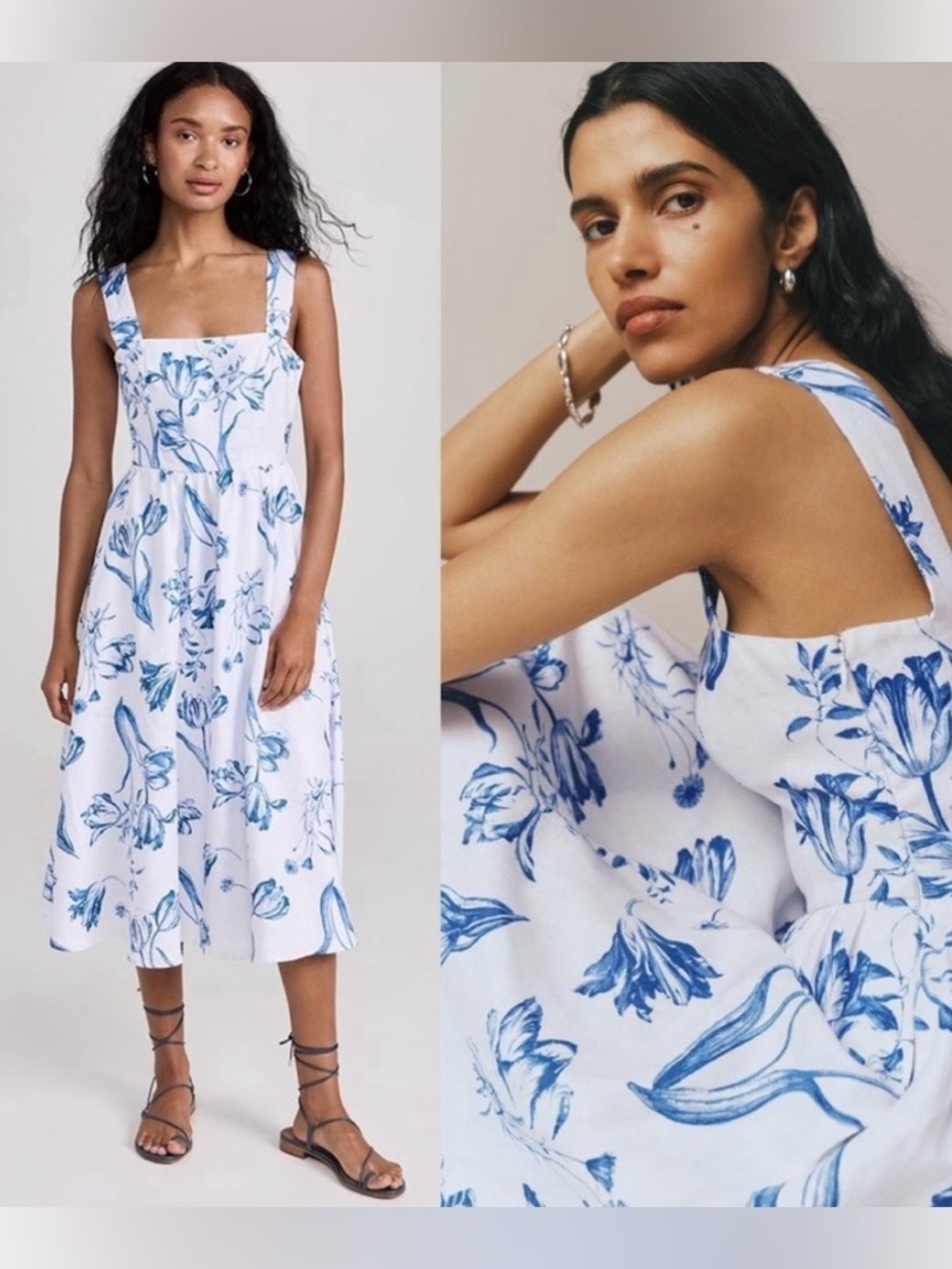 Reformation Freida Linen Midi Dress
